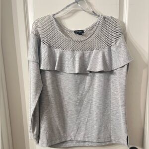 Jessica Simpson Light Gray Mesh Knit Top